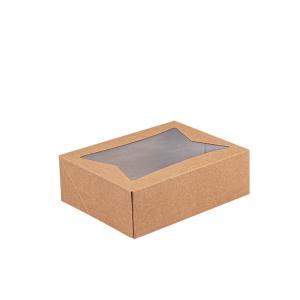 Folding Cake Food Container Paper Box With Clear Lid Varnishing Embossing Printing