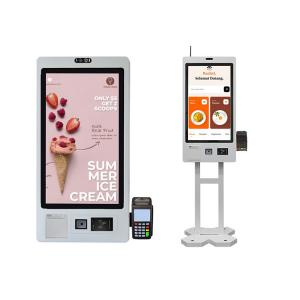 China 21.5inch touch screen information system Thermal Printer Restaurant interactive kiosk display supplier