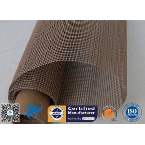 China PTFE Coated Fiberglass Mesh Fabric Brown 4X4MM Paper Industry Conveyor Belt 260℃ supplier