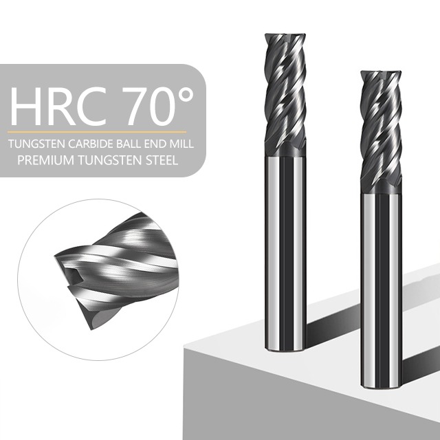 China 70HRC 4-Flute Bull Nose Tungsten Carbide End Mill with 35 Degree Helix Angle and Balzers Coating for Stainless Steel and Titanium Alloy wholesale