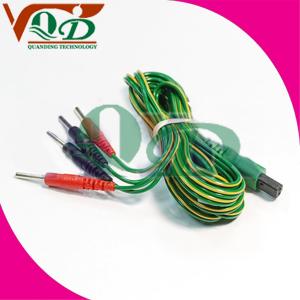China Durable, soft and flexible snap adaptor TENS Lead Wires USB plug to 2.00 mm 4 jack pin wholesale