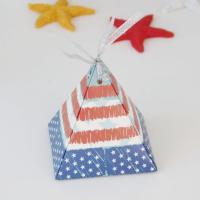 China American Flag Biodegradable Paper Food Packaging Pyramid Cardboard Candy Box on sale