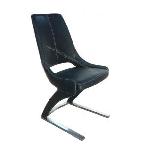 Black PU Dining Chairs , Unique Dining Chairs Ergonomical Design Low Moving Noise
