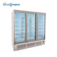 China Double Glazed Glass Door Fridge Freezer , LED 1260L Drink Display Fridge on sale