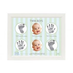 Lovely Cute Baby Twins Hand And Footprint Picture Frame Non Toxic Ink Pad