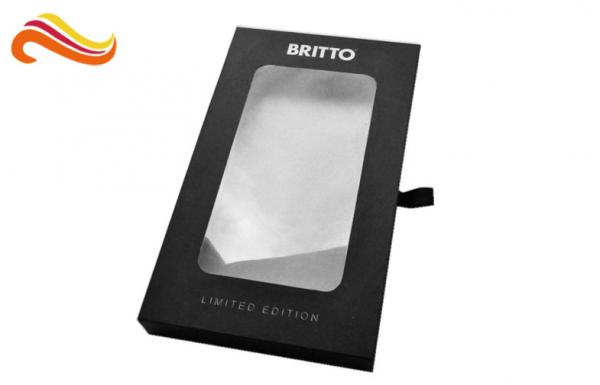Matt Black Iphone Case Gift Packaging Box , Custom Offset Printed Gift Packaging
