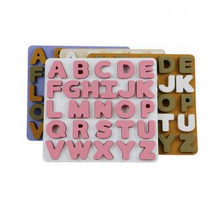 China Custom logo Silicone educational toys alphabate 26 letters silicone Puzzle BPA Free Eco Friendly For children supplier