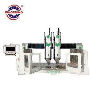 CNC 4 Axis 15kw Double Spindles Stone Arc Slab Carving Machine For Granite