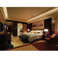 China Antique Hotel Bedroom Furniture Sets Walnut Finished Inn Black Wood Frame King Size With Bed Bench on sale