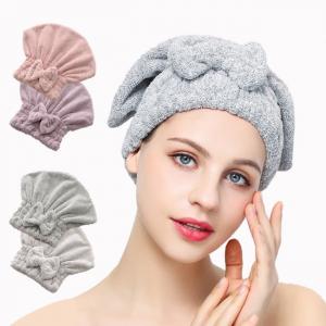 China Natural Bamboo Microfiber Hair Drying Turban Towels Shower Cap supplier