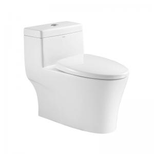 Sanitary Ware One Piece Toilets , Soft Closed Dual Flush S Trap Wc