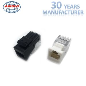 China 象牙Cat5e Rj45の穿孔器ジャック/ABS Toolless台形ジャックの金張り wholesale