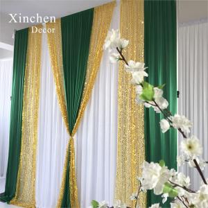 Wholesale custom color ice silk drape cloth curtains valance for events decoration