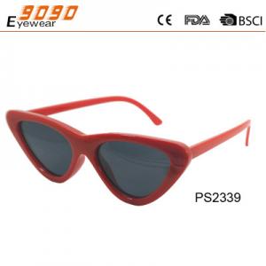 Lady's red elegant fashionable sunglasses,madde of plastic fram and hinge
