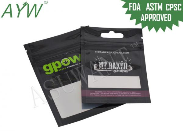 Resealable Smell Proof Zipper Bags Biodegradable For Marijuana Medication