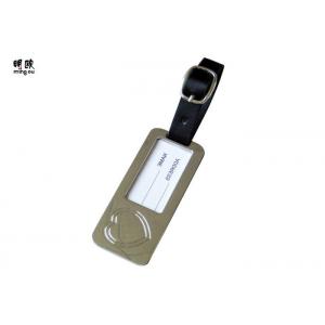 China Stainless Steel And Leather Luggage Name Tags Personalized Travel Using supplier
