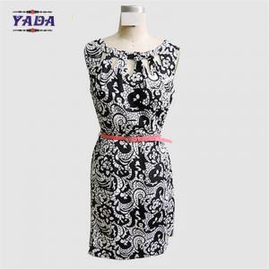 Fashion sleeveless wave point ladies casual custom lady formal office dresses designer dress for sale