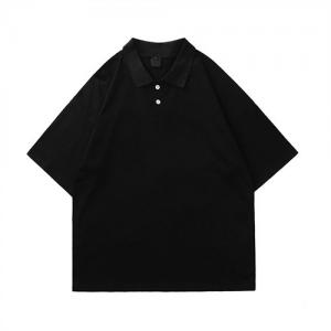 Custom 100% Pure Cotton Letter Printed Polo Shirt Short Sleeved T-Shirt For Men
