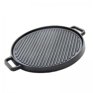 China Cast Iron Flat Fry Stovetop Grill Pan Reversible Roasting Non Stick BBQ Grill Griddle Pan supplier