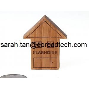 Wooden Creative Gift Customized House Shaped USB Flash Drive U Disk USB2.0 Flash Drive