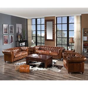 Vintage Leather Chesterfield Sofa And Chair Set