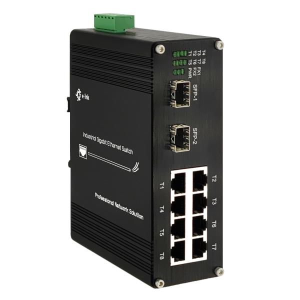 China Industrial 8 puertos Ethernet Switch Fibra de enlace ascendente robusto diseño flexible supplier