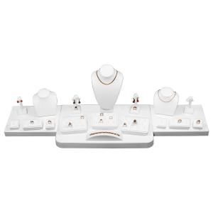 Jewelry Showcase/ Window Display Set White Fabric Jewellery Display for Necklace,Earring,Ring