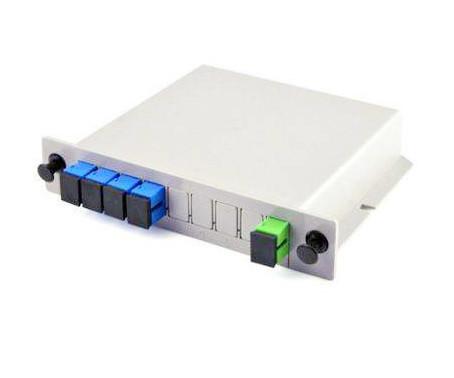 Low Insertion Loss Fiber Optic PLC Splitter 1X4 Insert Type With SC Connector