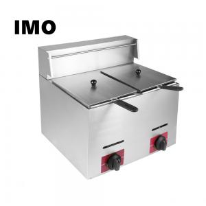 China Restaurant Easily Cleaned Double Tank Gas Fryer 5.5l 37800 BTU/h Power supplier