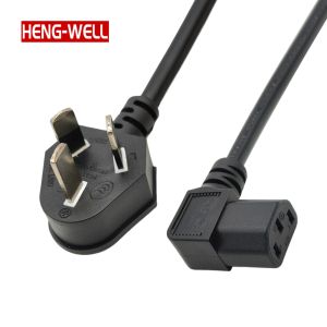 China HENG-WELL Right Angle IEC320 C13 Extension Plug Cable 3-Pin Power Cord with CCC Certificate for Computer Use wholesale