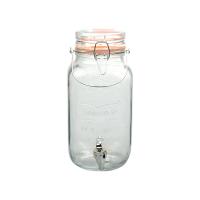 China Square Large Glass Beverage Dispenser Clear Glass Drink Dispenser on sale