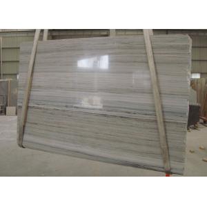 White Wooden Vein Grey Marble Stone Countertops 2cm Thickness Big Slab