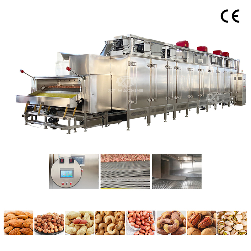 China Fully Automatic Peanut Roasting Machine with Air Cooling Technology and Adjustable Temperature for Food Grade Nut Processing supplier