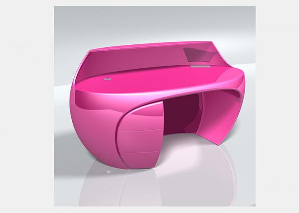 Pink / Green Beauty Salon Reception Desk , Exquisite Durable Retail Reception