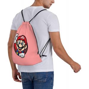 Gym Yoga Sports Pink Drawstring Bag Backpack Anime Cartoon Lightweight For Men Women