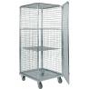 China Four Side Mesh 2 Shelves Wire Utility Cart , Tool Storage Wire Roll Cage wholesale