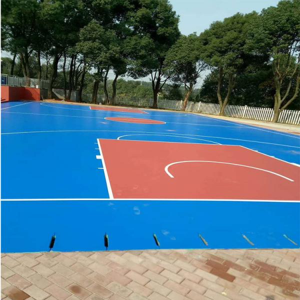 Synthetic Exterior Basketball Court Surfaces , Colored Modular Basketball