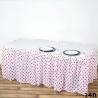 China Custom Printed Table Skirts Water Repellent With Pink Polka Dot Pattern wholesale