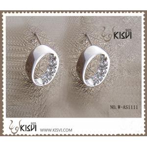 China Fashion Jewelry 925 Sterling Silver Gemstone Earrings with Zircon W-AS1111 supplier