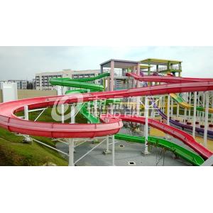 Stainless Steel Fastener FRP Spiral Water Slides For Giant Outdoor Water Park