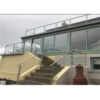 China Professional Brushed Stainless Steel Glass Railing , Stainless Steel And Glass Balcony Railings on sale