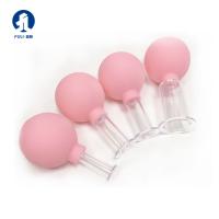 China 4 pcs 15/25/35/55mm Rubber Suction Bulb Glass Cupping Set Anti Cellulite Vacuum Massage Body Facial Massage Rejuva Cup on sale