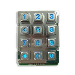 Zinc Alloy Rugged Blue Backlight  12 keys Keypad with 9 Pin
