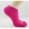 Coolmax cor-de-rosa cinco Toe peúgas, peúgas Suor-absorventes do tornozelo para