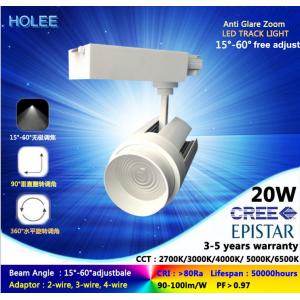China 2700K-6500K 15W to 35W anti glare zoom LED track light cree spot lights 15° to 60° supplier