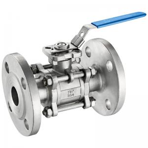 Water Media 3PC Stainless Steel Ball Valve Flange CF8/CF8m with ISO 9001 Standard
