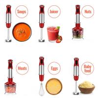 China Power Stick Blender 400W Immersion Blender Red With 600ml Mixing Beaker on sale