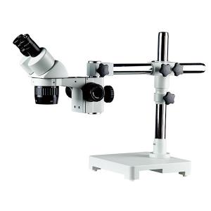 China Stereo microscope binocular boom stand single arm with eyepiece and objectives lens supplier