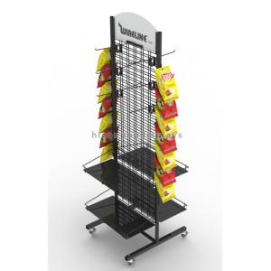 China Movable Flooring Display Stands , Metal Flooring Display Racks For Snack Food supplier