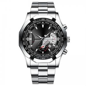 Men'S Analogue Chronograph Watch Stainless Steel Luxury Quartz Movt Watches